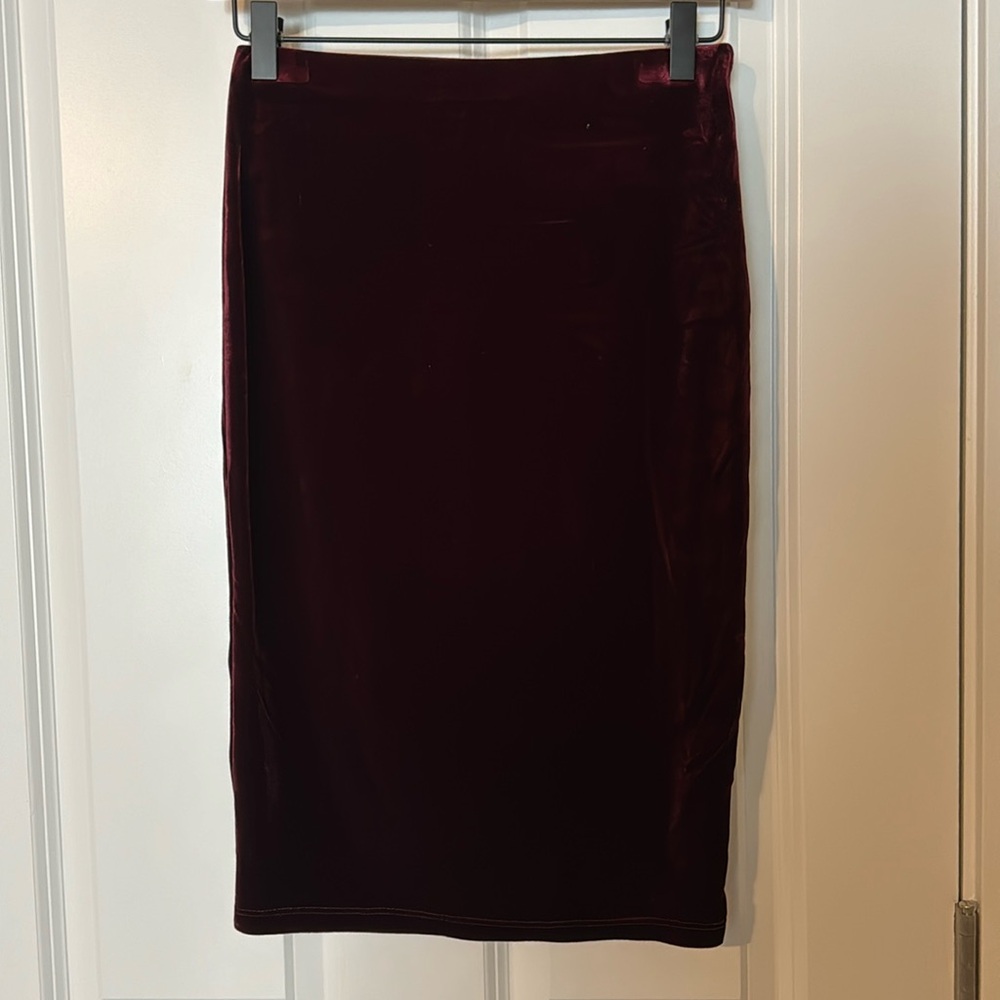 Top 10 - velvet burgundy pencil skirt - size small